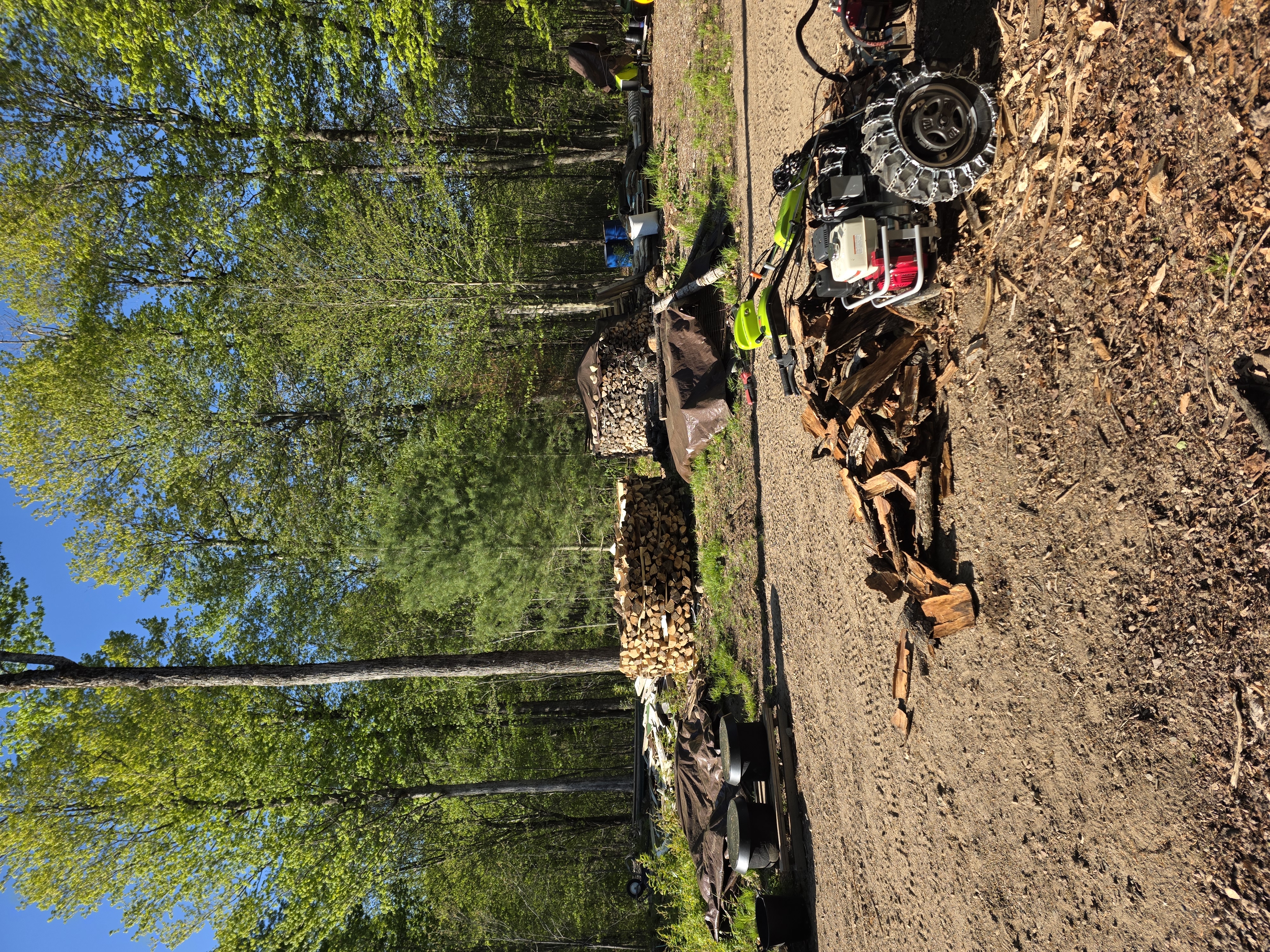 Split wood stacked after five Polaris loads